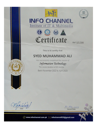InfoChannel CIT Course badge preview