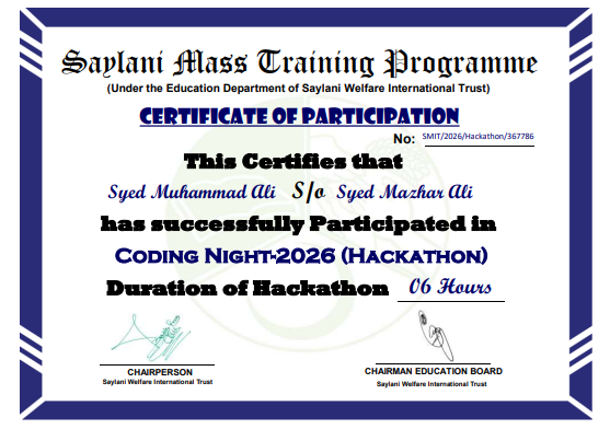 Frontend Hackathon Certificate badge preview